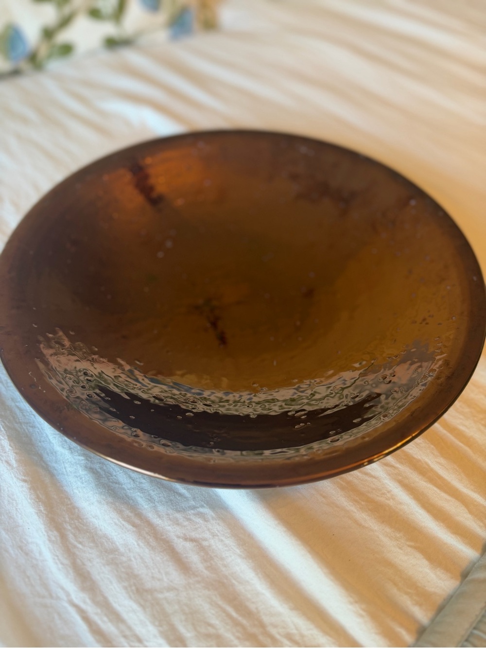 Bitossi Italy 12” Metallic Copper Hammered Ceramic Bowl